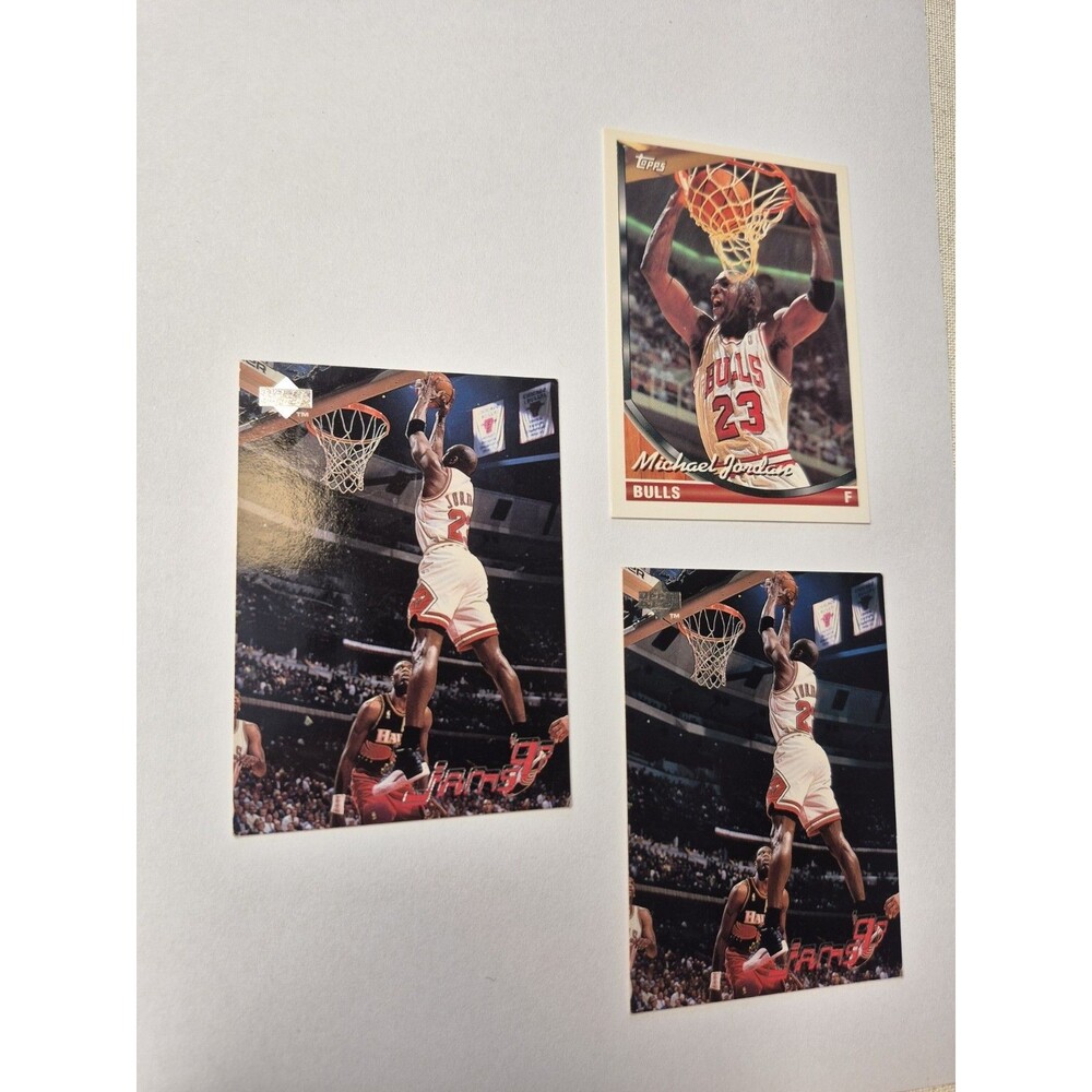 Michael Jordan Card Lot of 3 Upper Deck Topps Chicago Bulls NBA HOF 1992 1996